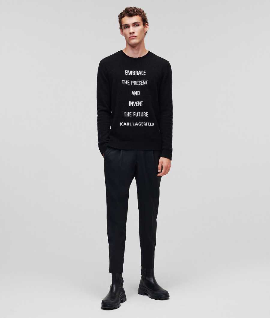 Black Men's Karl Lagerfeld Karl Printed Knitwear | AE981QPEW