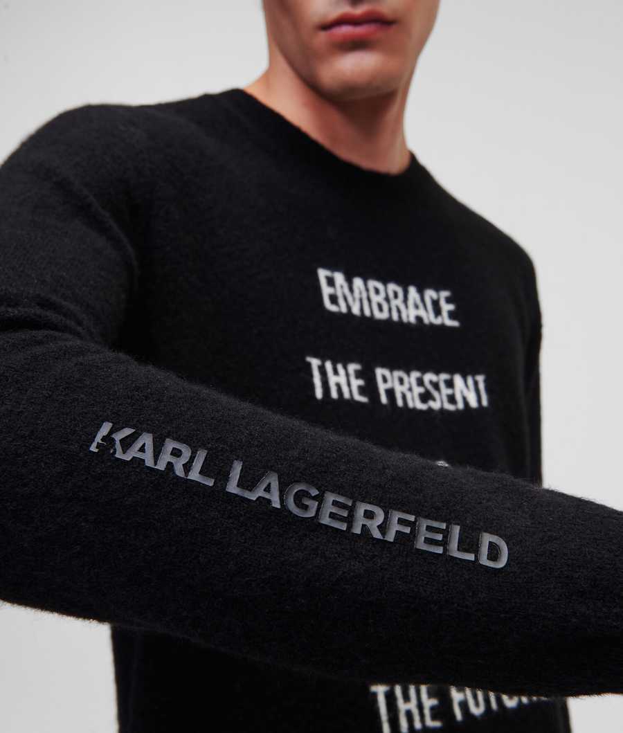 Black Men\'s Karl Lagerfeld Karl Printed Knitwear | AE981QPEW