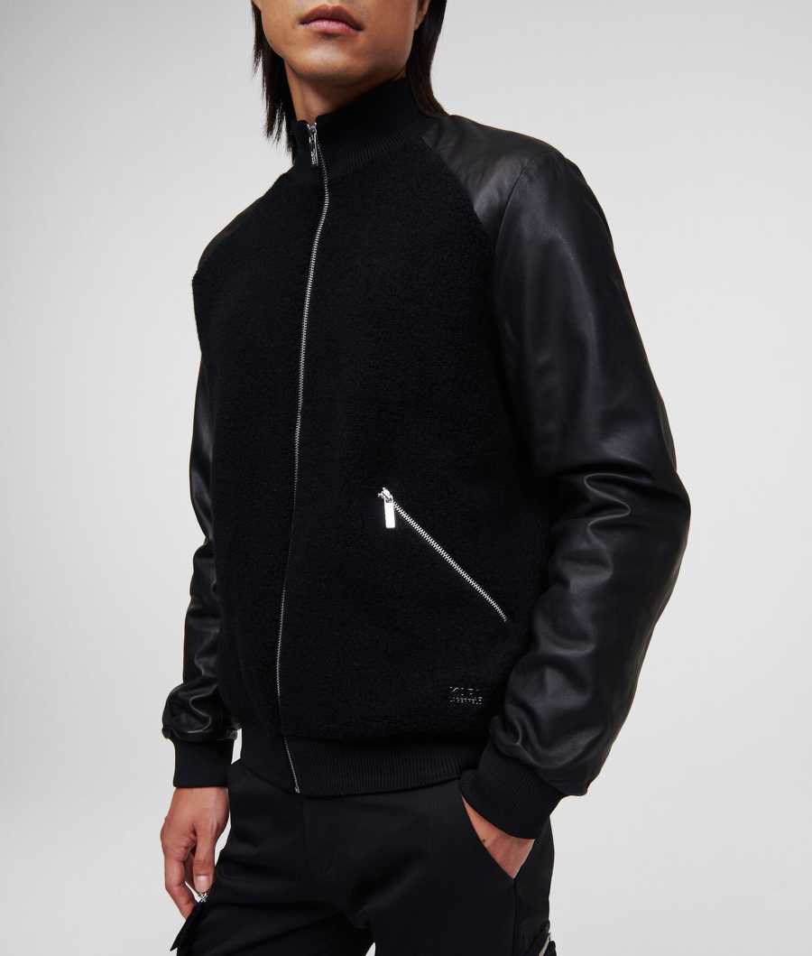 Black Men's Karl Lagerfeld Karl Zip Jackets | AE312GHAN