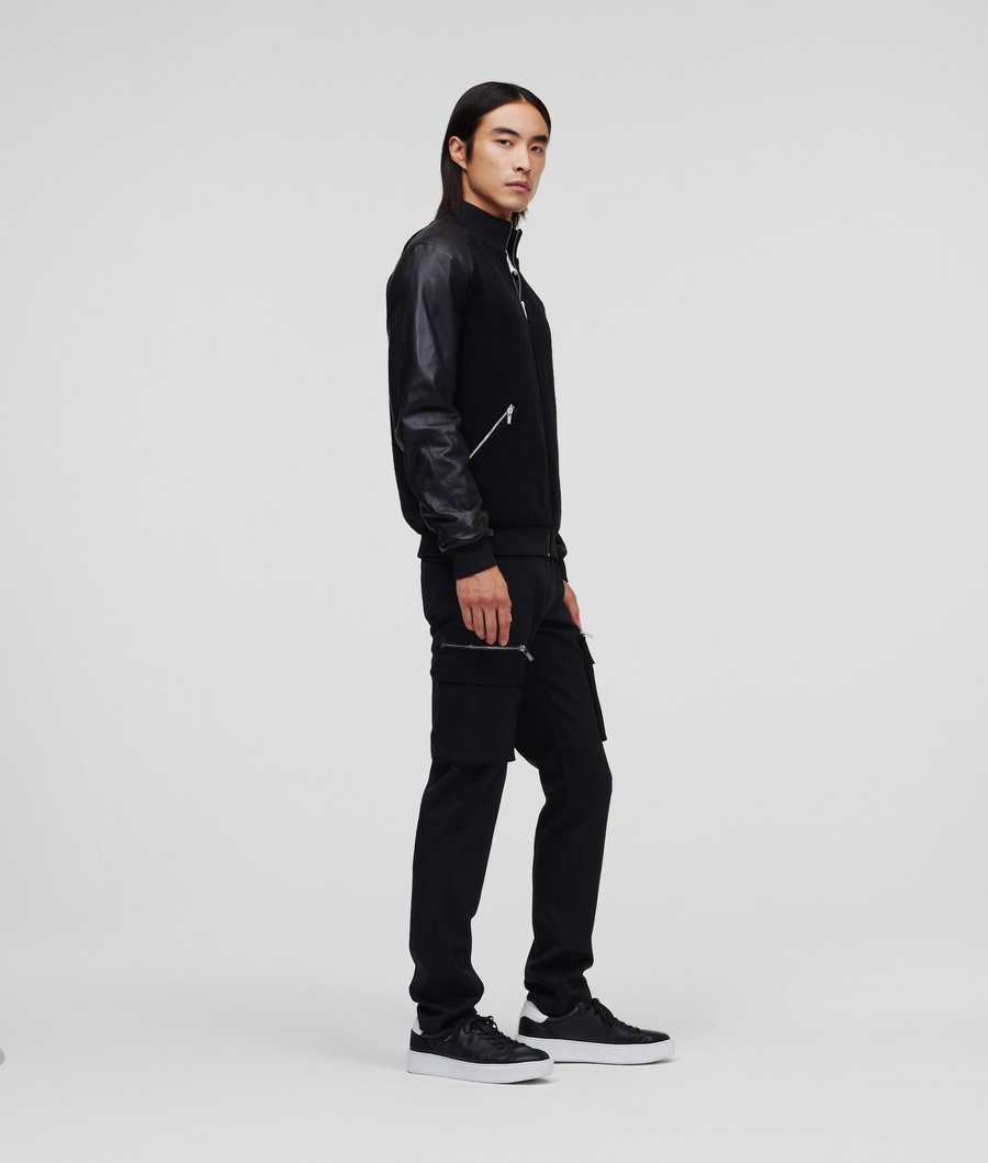 Black Men's Karl Lagerfeld Karl Zip Jackets | AE312GHAN