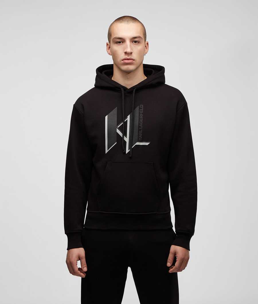 Black Men\'s Karl Lagerfeld Kl Monogram Loungewear Hoodie Loungewear | AE893VGLR