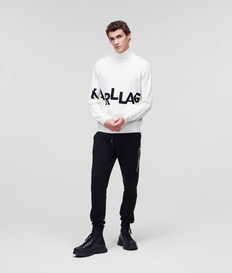 Black Men's Karl Lagerfeld Knit Roll-neck Knitwear | AE975MVIT