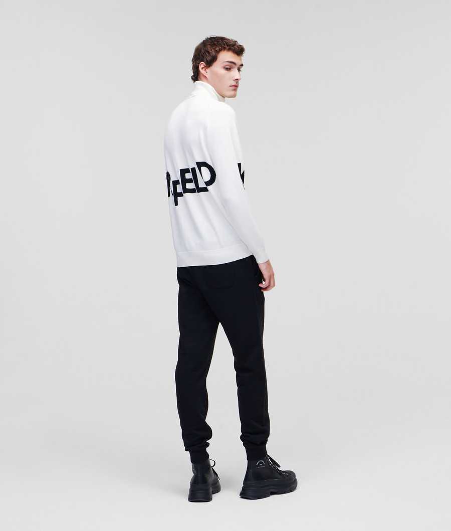 Black Men's Karl Lagerfeld Knit Roll-neck Knitwear | AE975MVIT