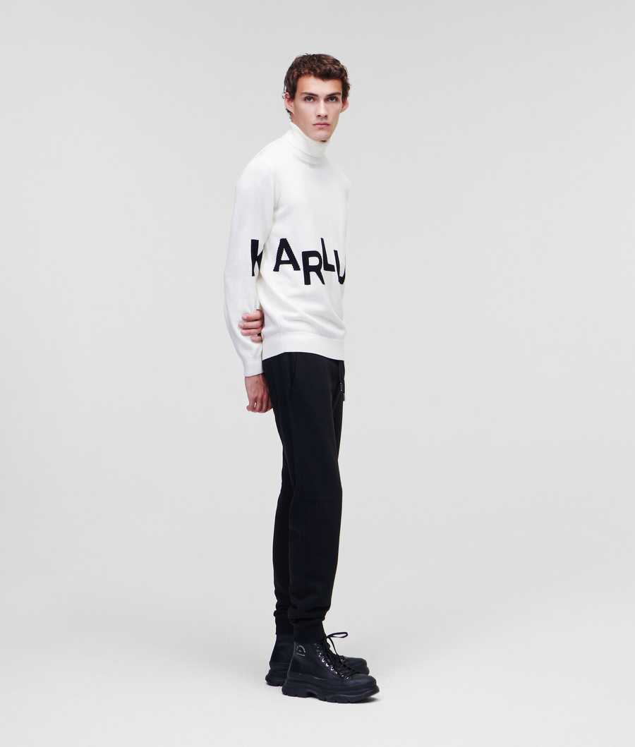 Black Men's Karl Lagerfeld Knit Roll-neck Knitwear | AE975MVIT