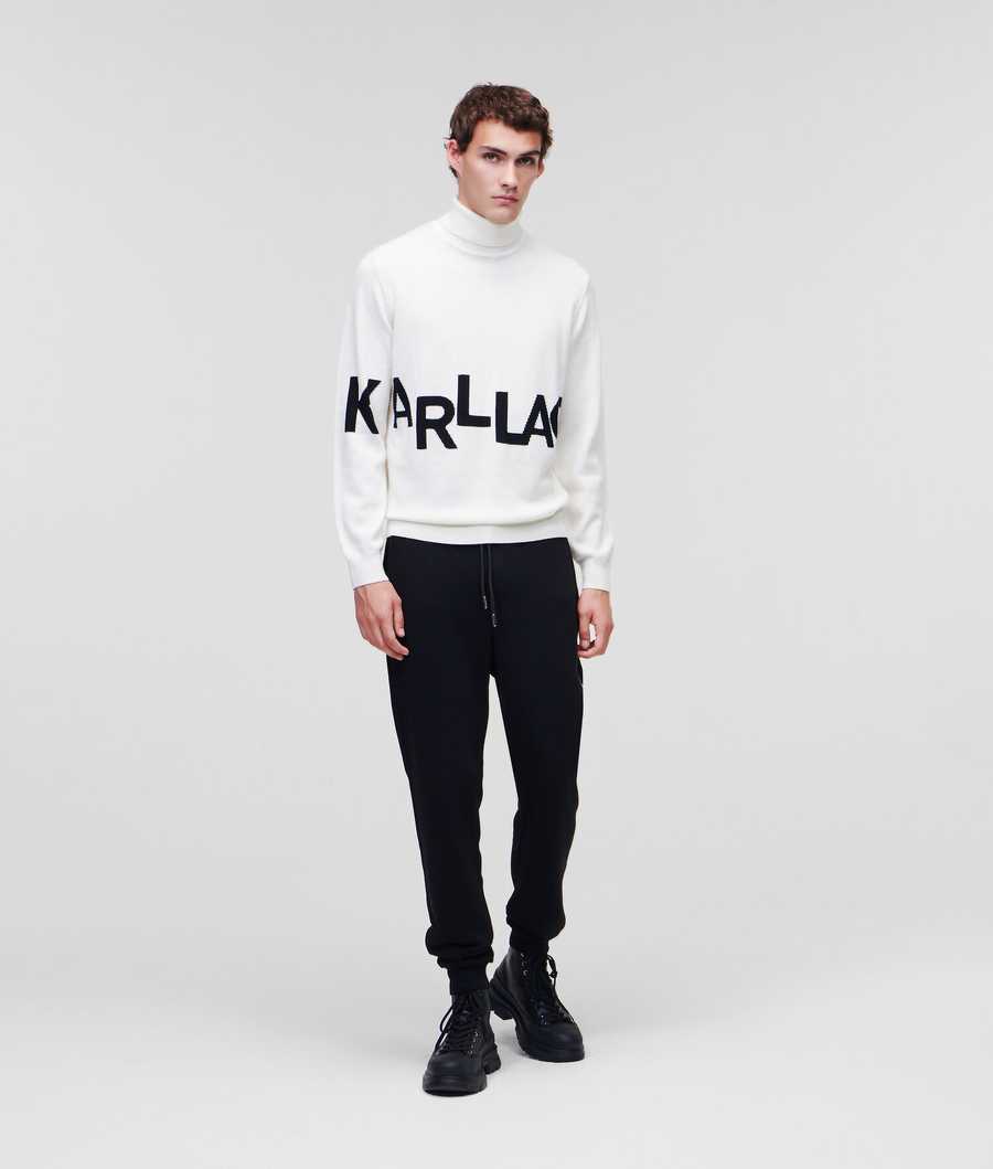 Black Men's Karl Lagerfeld Knit Roll-neck Knitwear | AE975MVIT