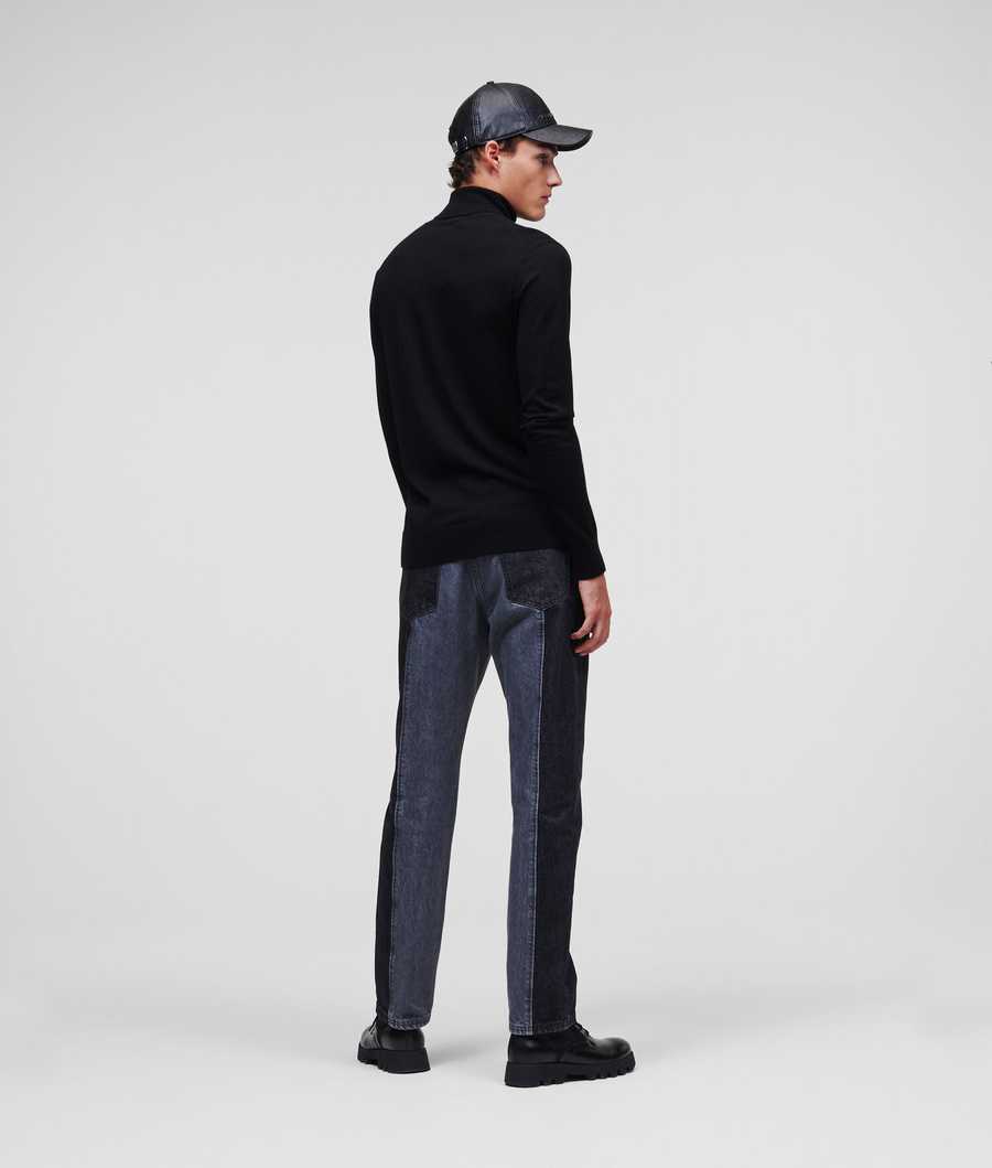 Black Men's Karl Lagerfeld Lightweight Merino Wool Knitwear | AE153LYHU