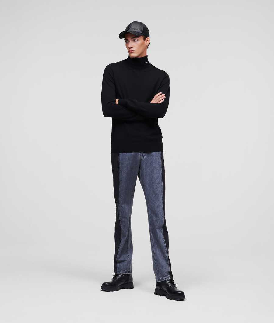 Black Men's Karl Lagerfeld Lightweight Merino Wool Knitwear | AE153LYHU