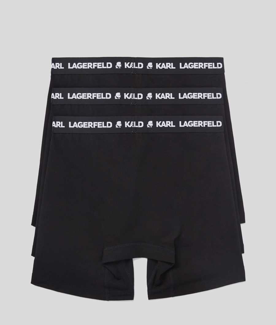 Black Men's Karl Lagerfeld Logo Boxers - 3 Pack Underwear | AE015DMTR