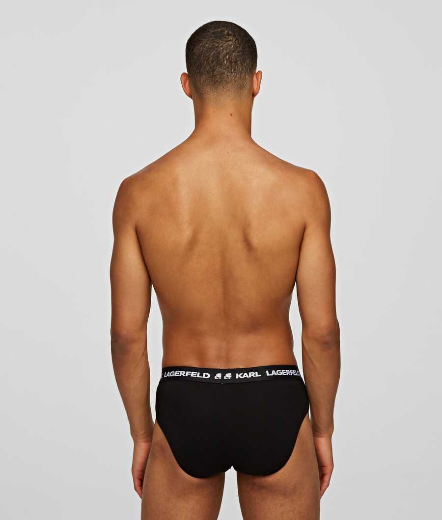 Black Men's Karl Lagerfeld Logo Briefs - 7 Pack Underwear | AE915QFPL