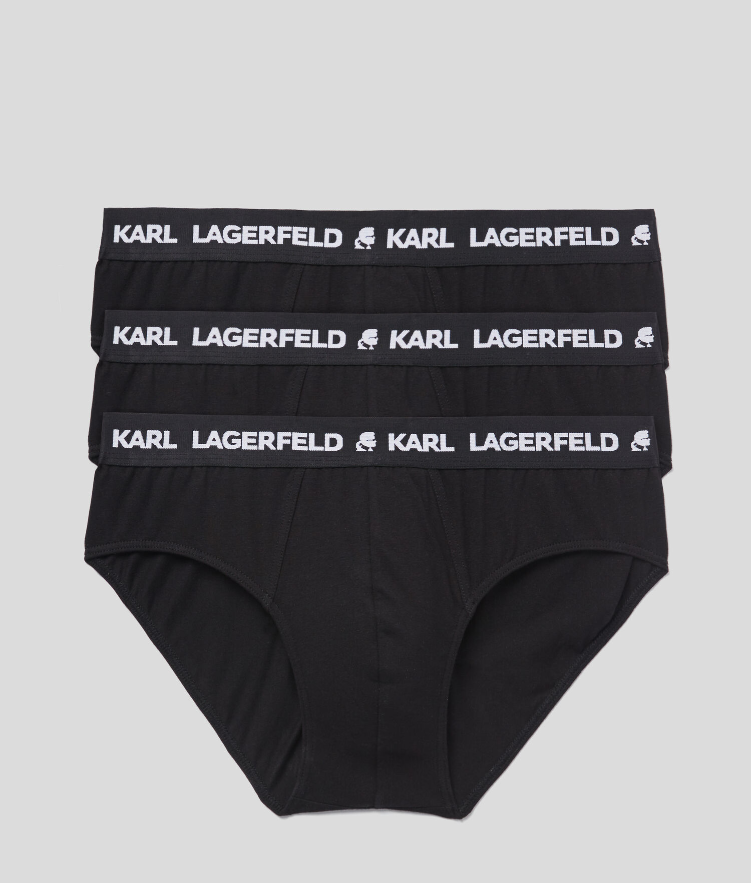 Black Men\'s Karl Lagerfeld Logo Briefs 3-pack Underwear | AE516NAUQ