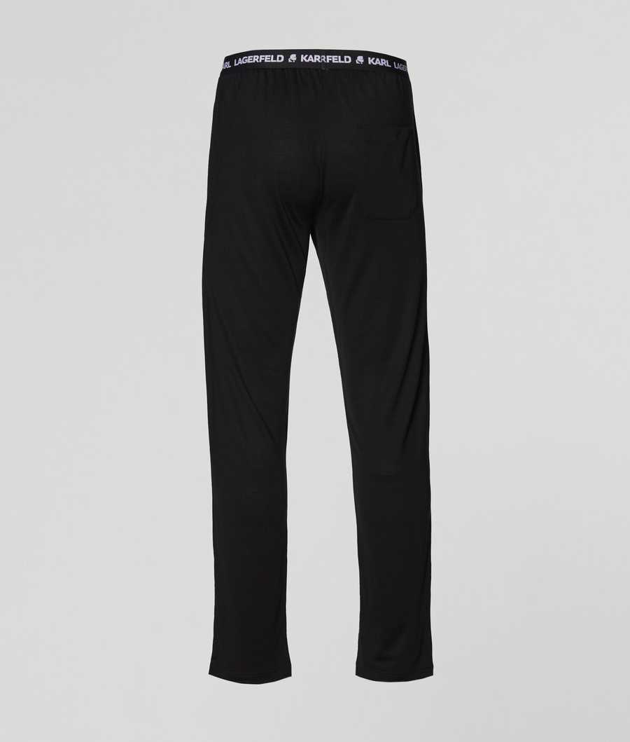 Black Men's Karl Lagerfeld Logo Pajama Pants Sleepwear | AE265WTVX