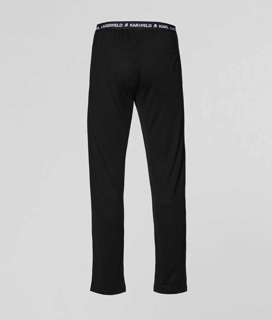 Black Men's Karl Lagerfeld Logo Pajama Pants Sleepwear | AE265WTVX