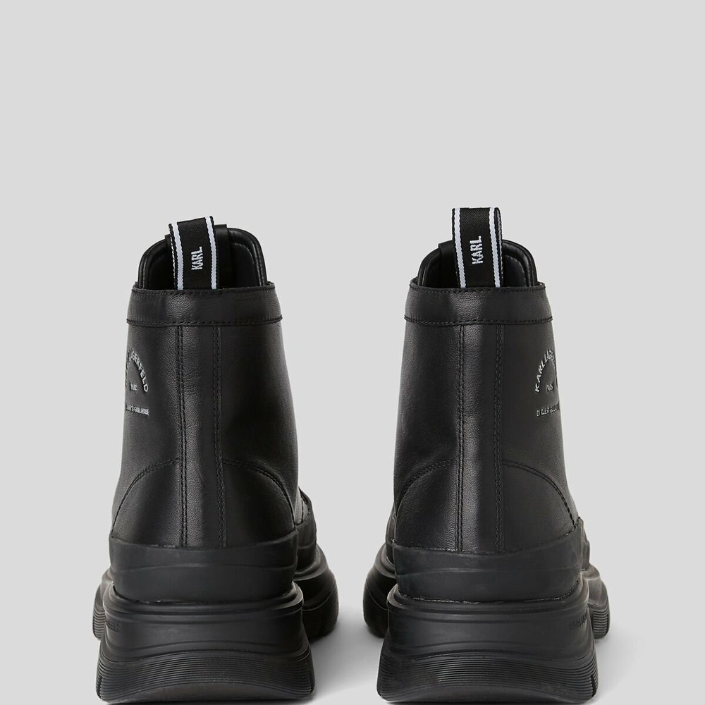 Black Men's Karl Lagerfeld Lunar Maison Lace-up Boots Boots | AE759FOSV