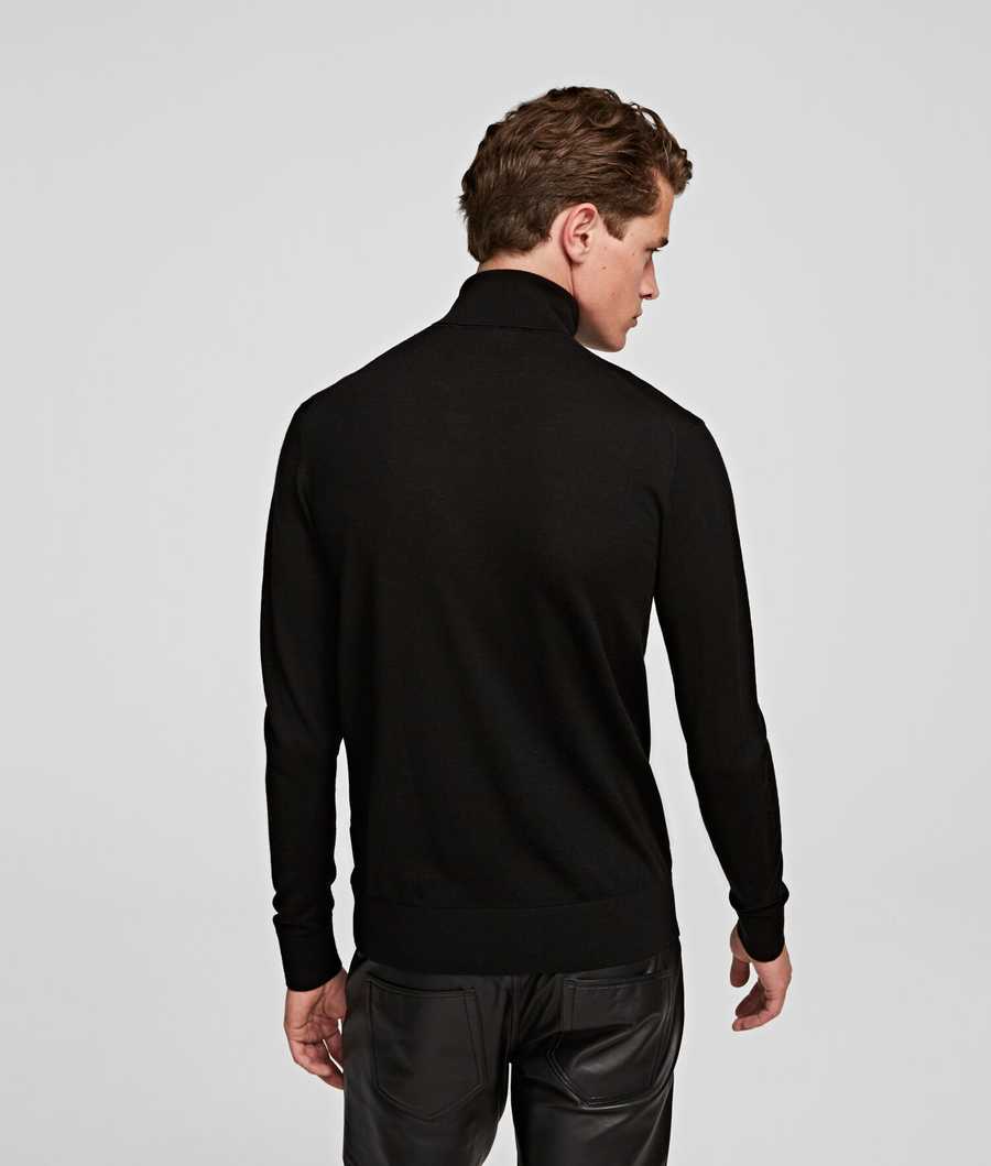 Black Men's Karl Lagerfeld Merino Wool Knitwear | AE752UNEL