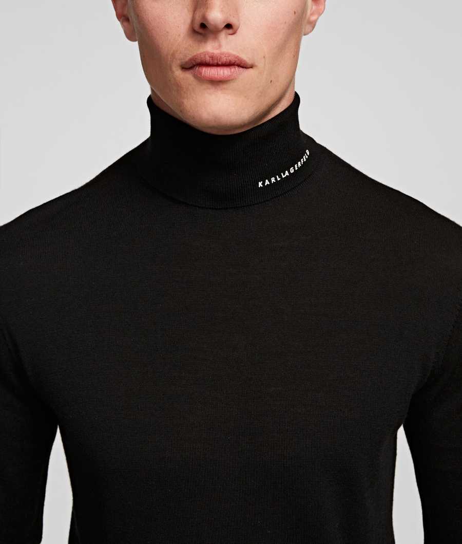 Black Men's Karl Lagerfeld Merino Wool Knitwear | AE752UNEL