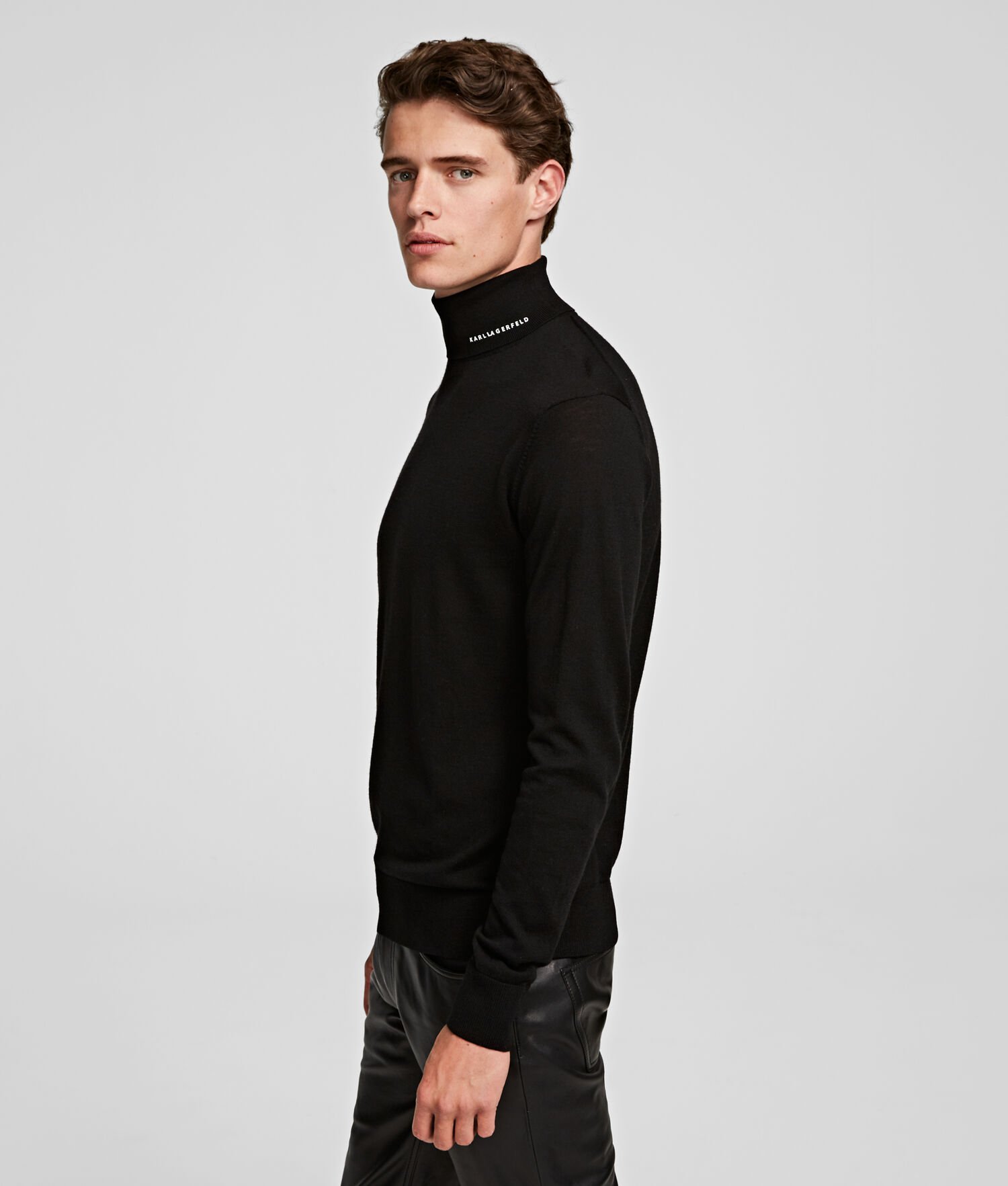 Black Men's Karl Lagerfeld Merino Wool Knitwear | AE752UNEL