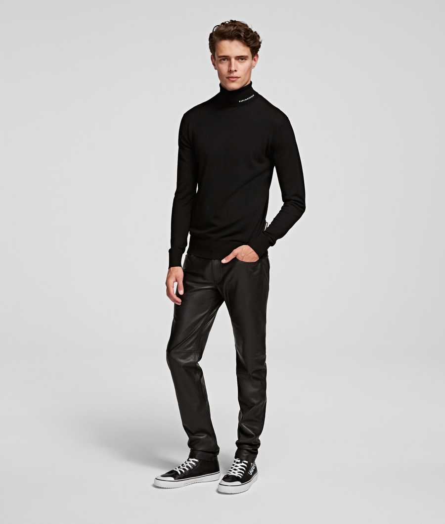 Black Men's Karl Lagerfeld Merino Wool Knitwear | AE752UNEL