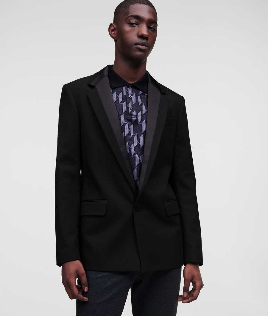 Black Men's Karl Lagerfeld Oversized Tailored Blazers | AE387NCWA