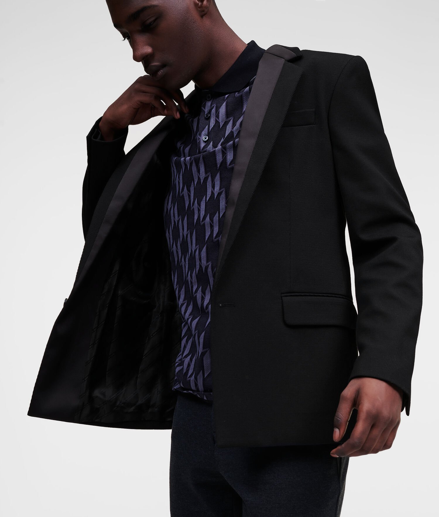 Black Men\'s Karl Lagerfeld Oversized Tailored Blazers | AE387NCWA