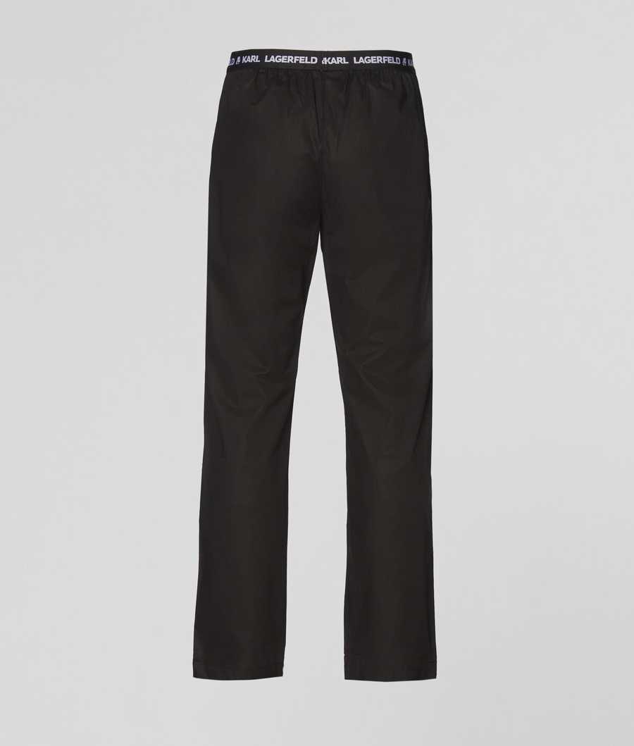 Black Men's Karl Lagerfeld Piped Pajama Pants Sleepwear | AE534RGLZ