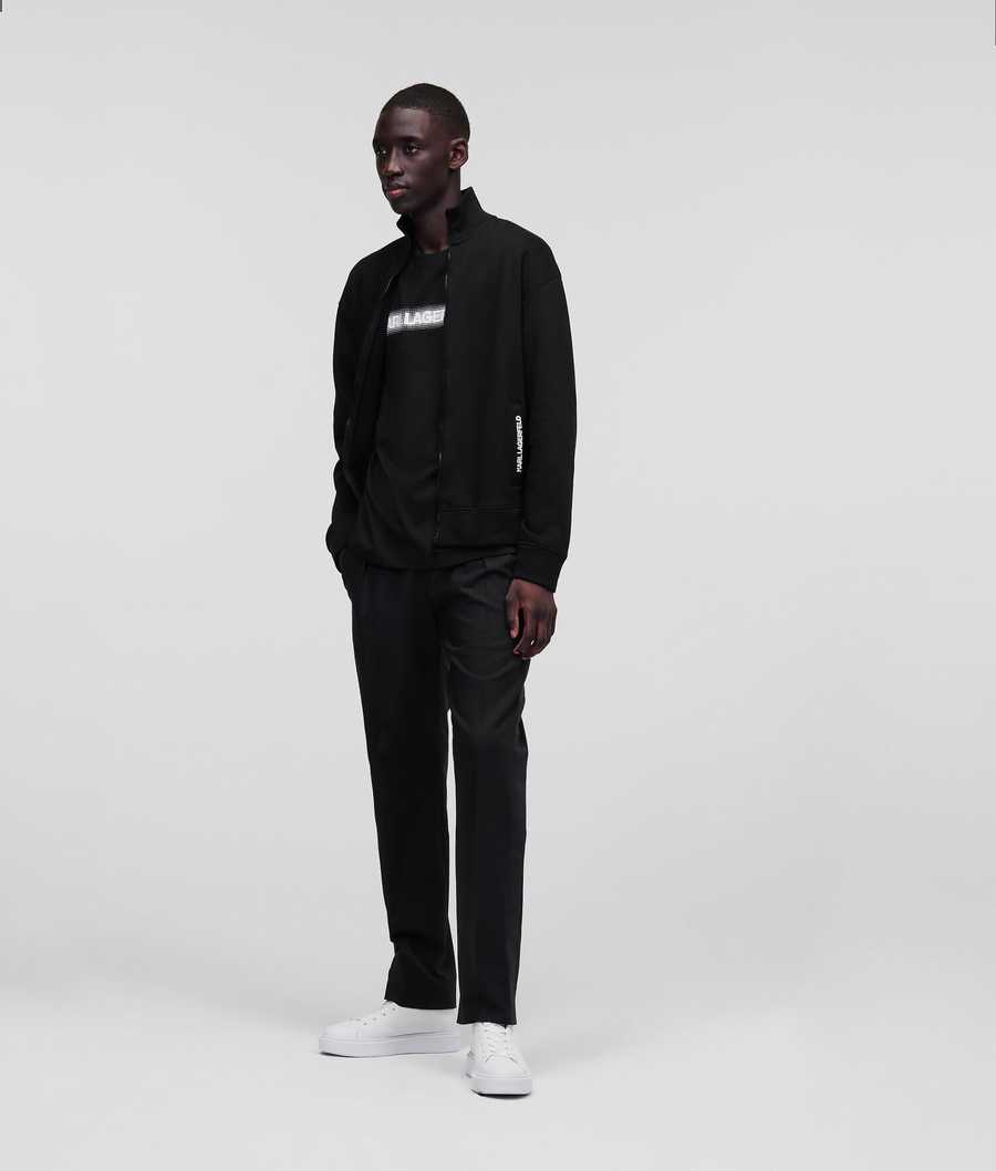 Black Men's Karl Lagerfeld Pixel Karl Logo Zip-up Sweatshirts | AE954AUTR