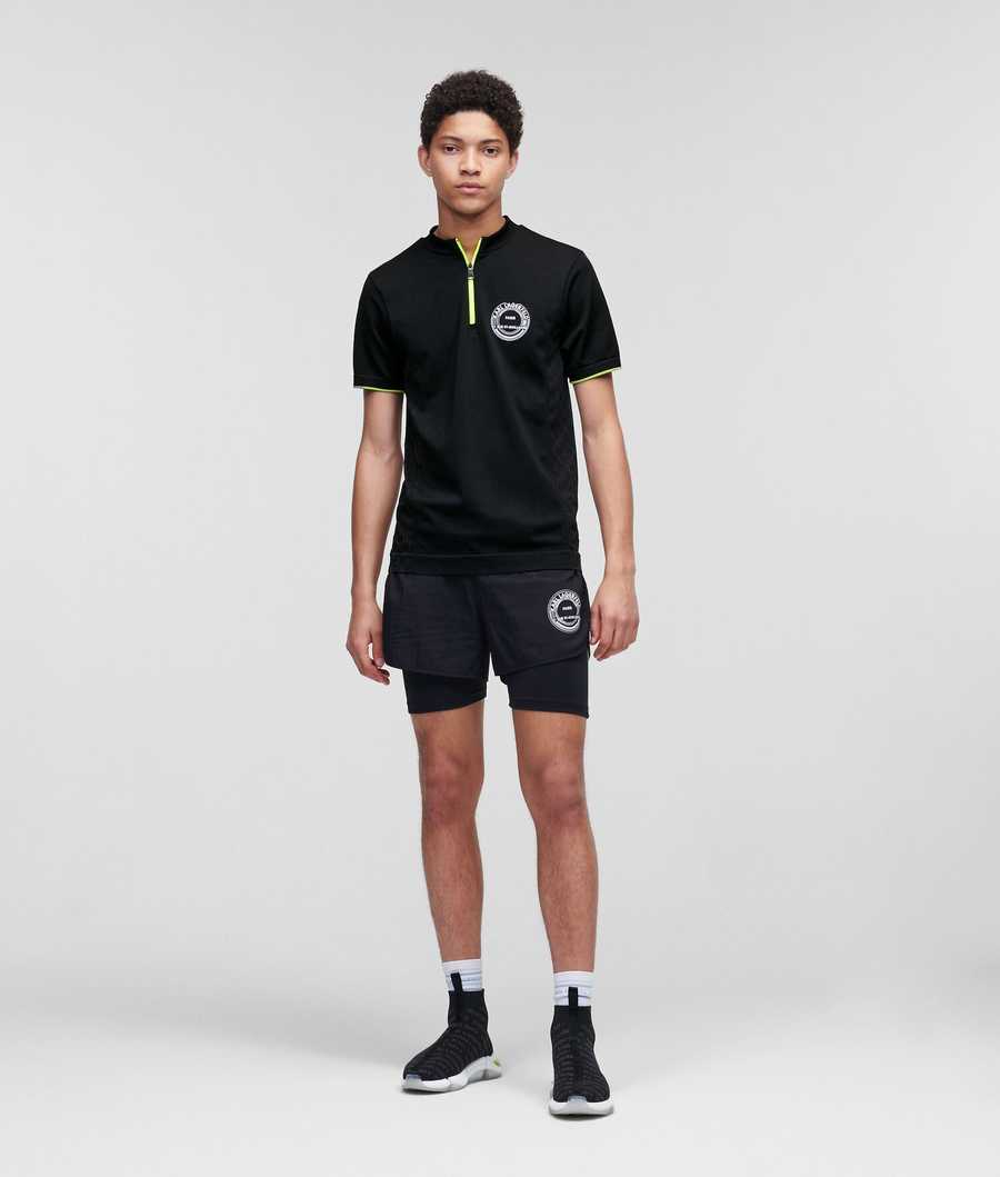 Black Men's Karl Lagerfeld Rue St-guillaume Athleisure T-Shirts | AE140WFEN