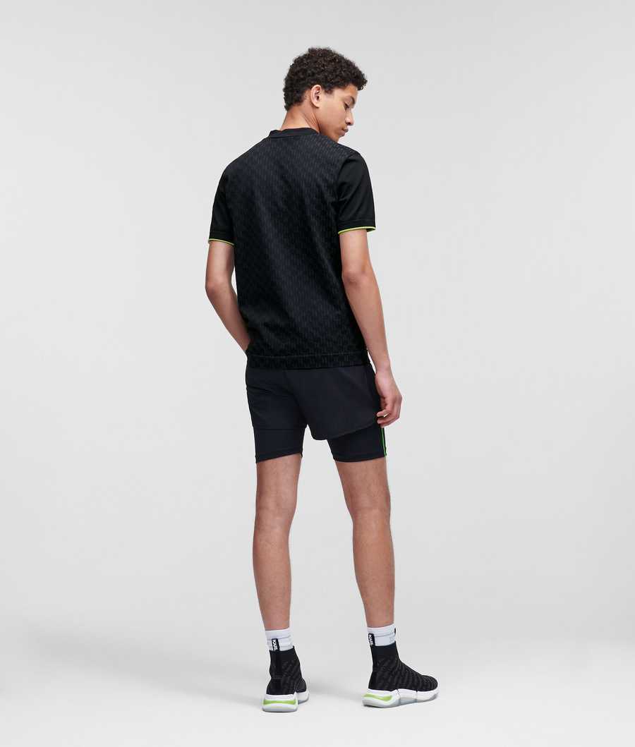 Black Men's Karl Lagerfeld Rue St-guillaume Athleisure T-Shirts | AE140WFEN