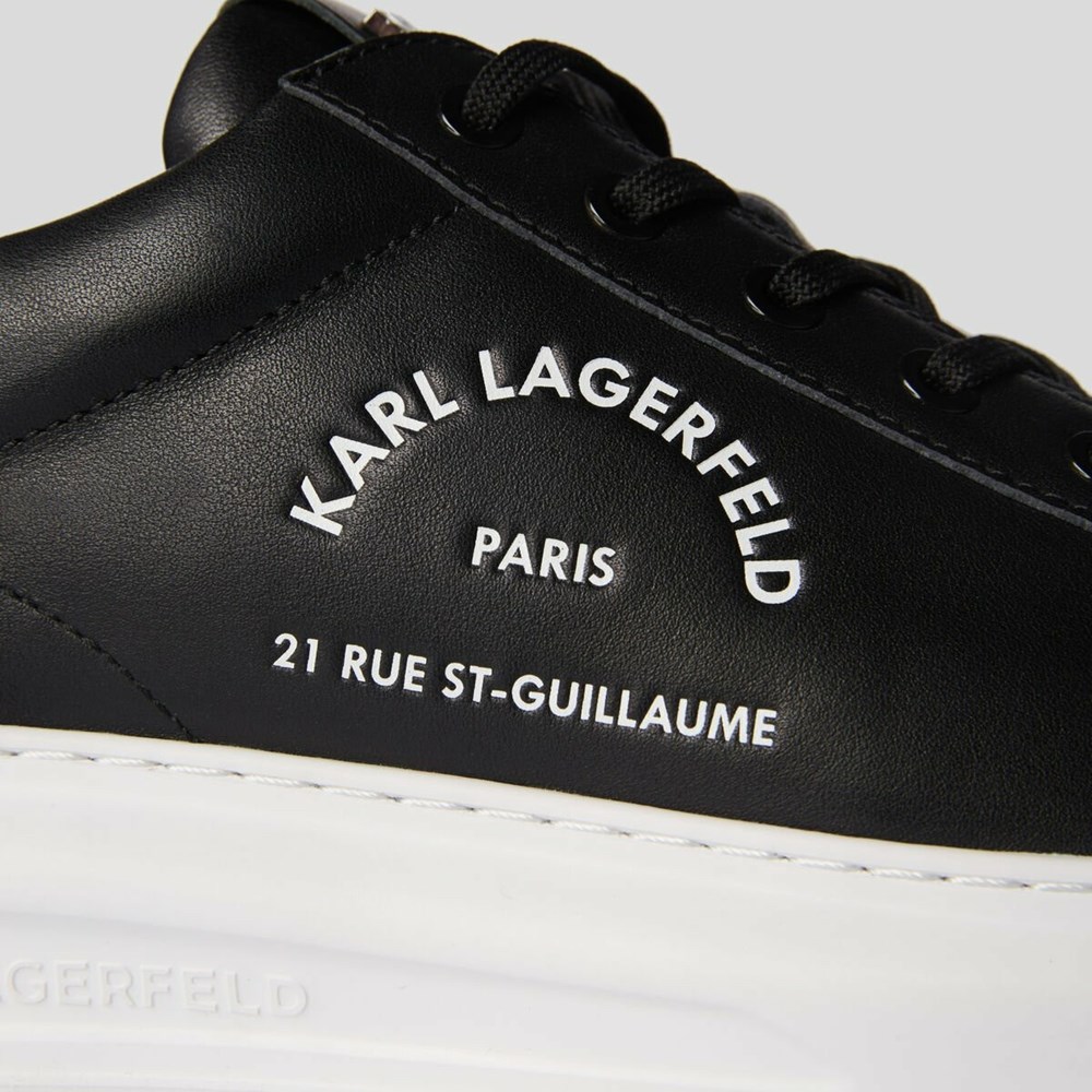 Black Men's Karl Lagerfeld Rue St-guillaume Logo Kapri Sneakers | AE347BYJX