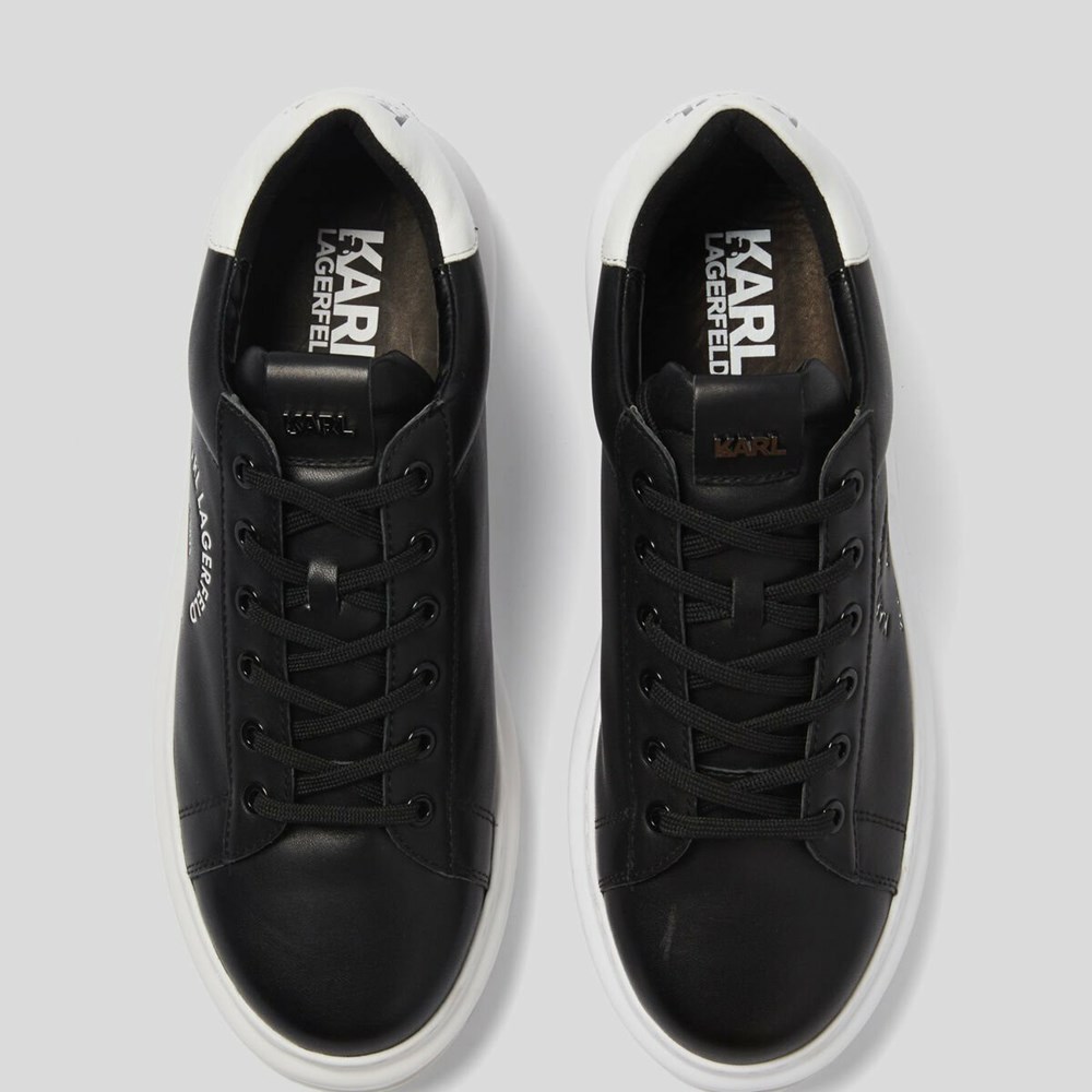 Black Men's Karl Lagerfeld Rue St-guillaume Logo Kapri Sneakers | AE347BYJX