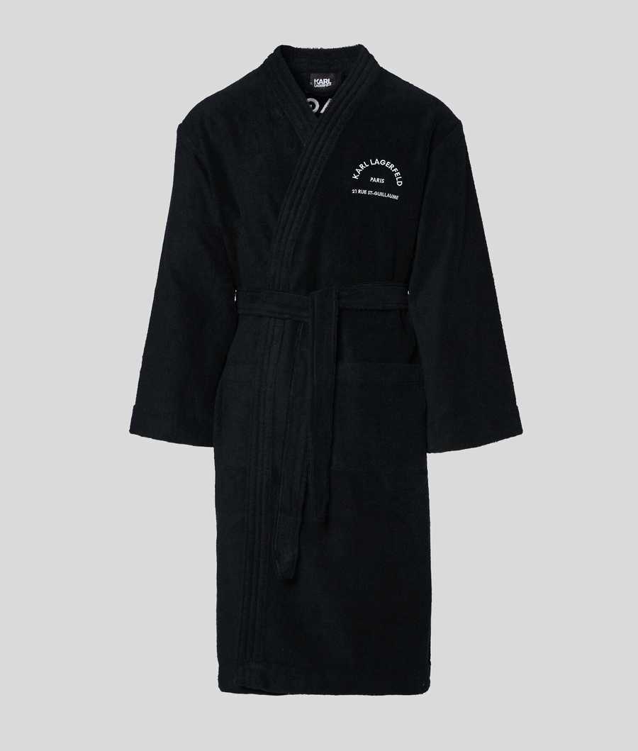 Black Men's Karl Lagerfeld Rue St-guillaume Bathrobe Loungewear | AE632RGPW