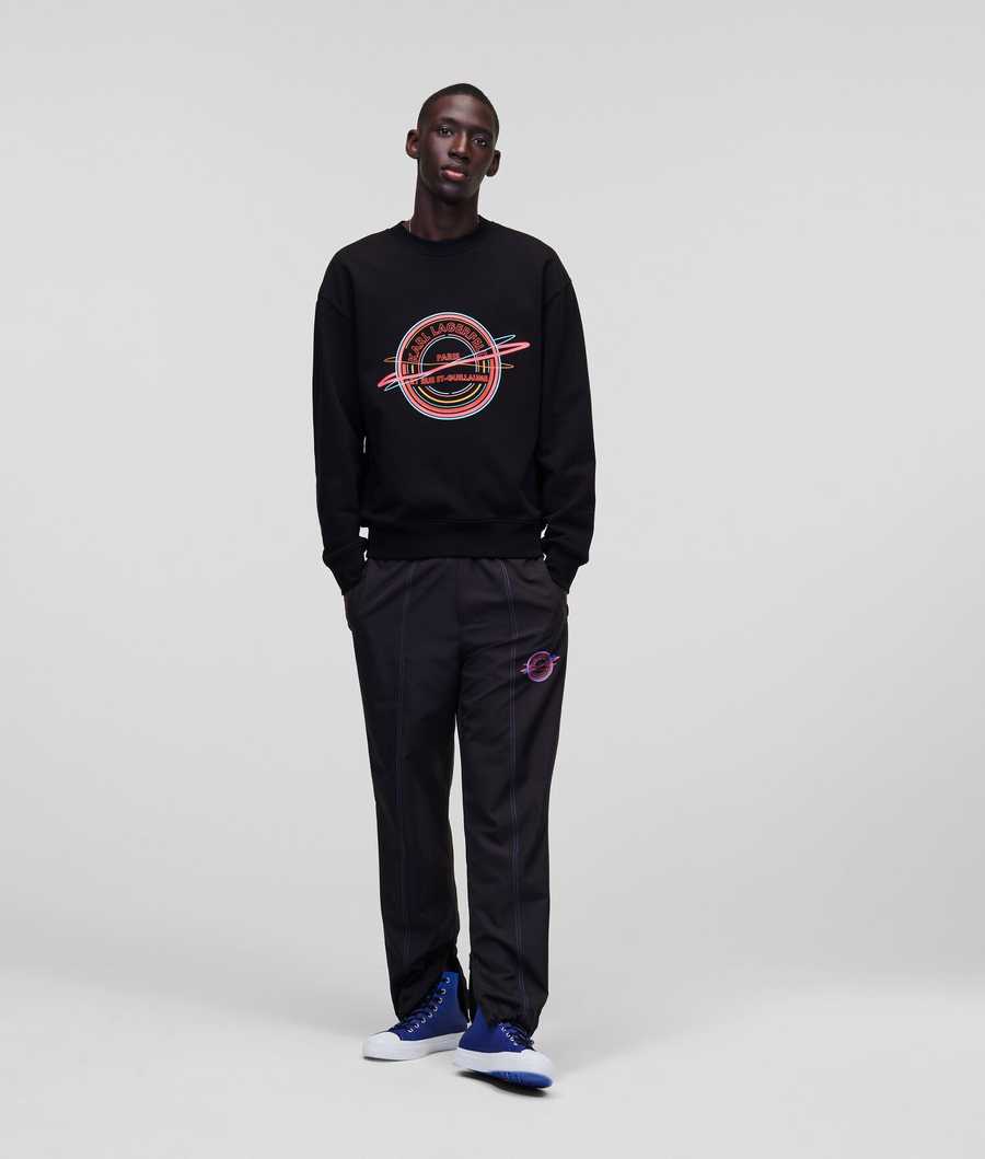 Black Men's Karl Lagerfeld Rue St-guillaume Sweatshirts | AE739AKBY