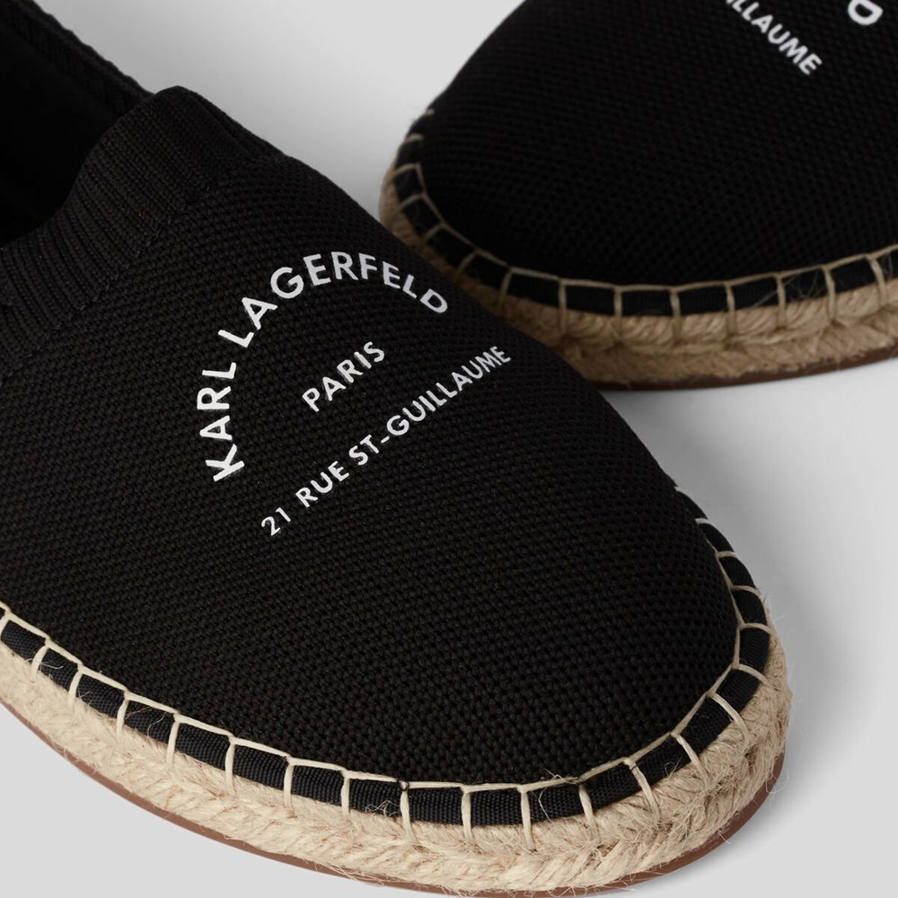 Black Men's Karl Lagerfeld Rue St-guillaume Kamino Espadrilles Sandals & Flats | AE832ENLT