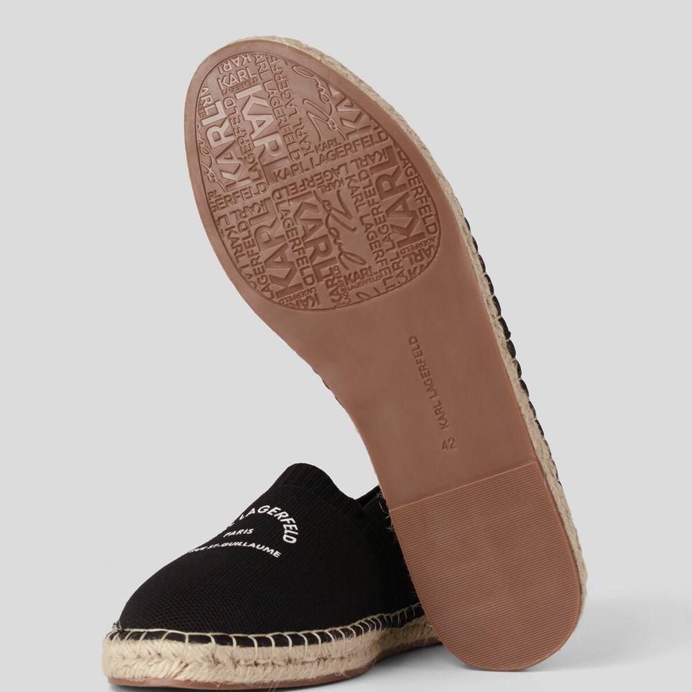 Black Men's Karl Lagerfeld Rue St-guillaume Kamino Espadrilles Sandals & Flats | AE832ENLT