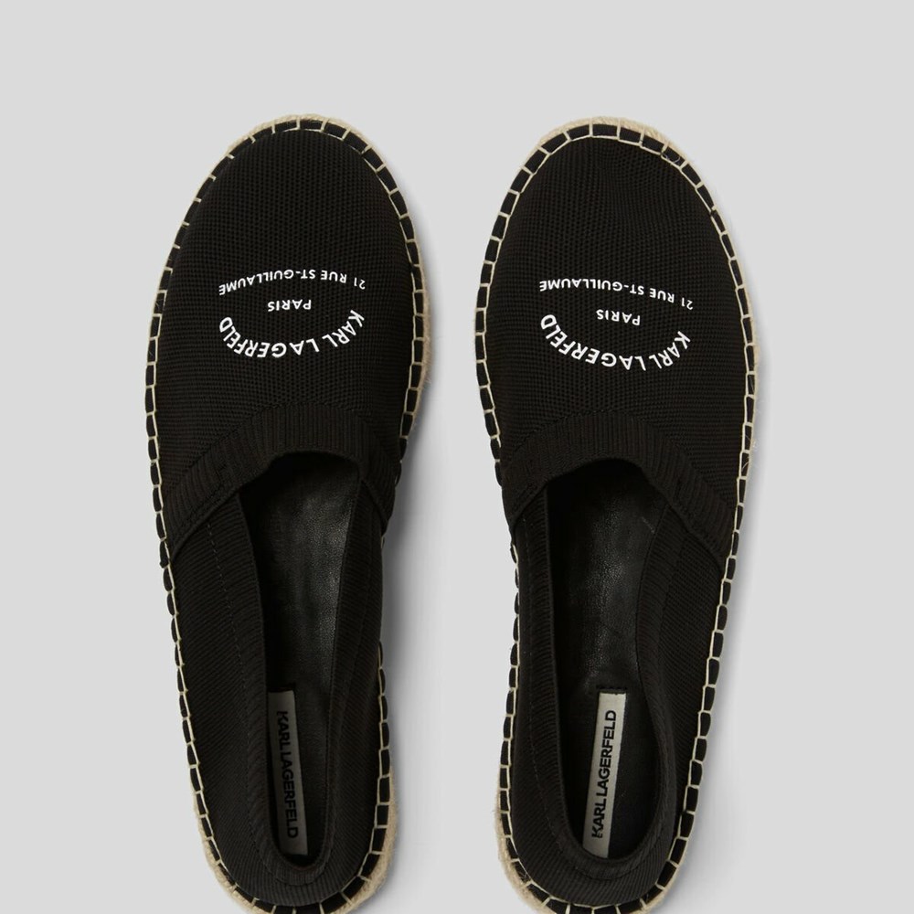 Black Men's Karl Lagerfeld Rue St-guillaume Kamino Espadrilles Sandals & Flats | AE832ENLT