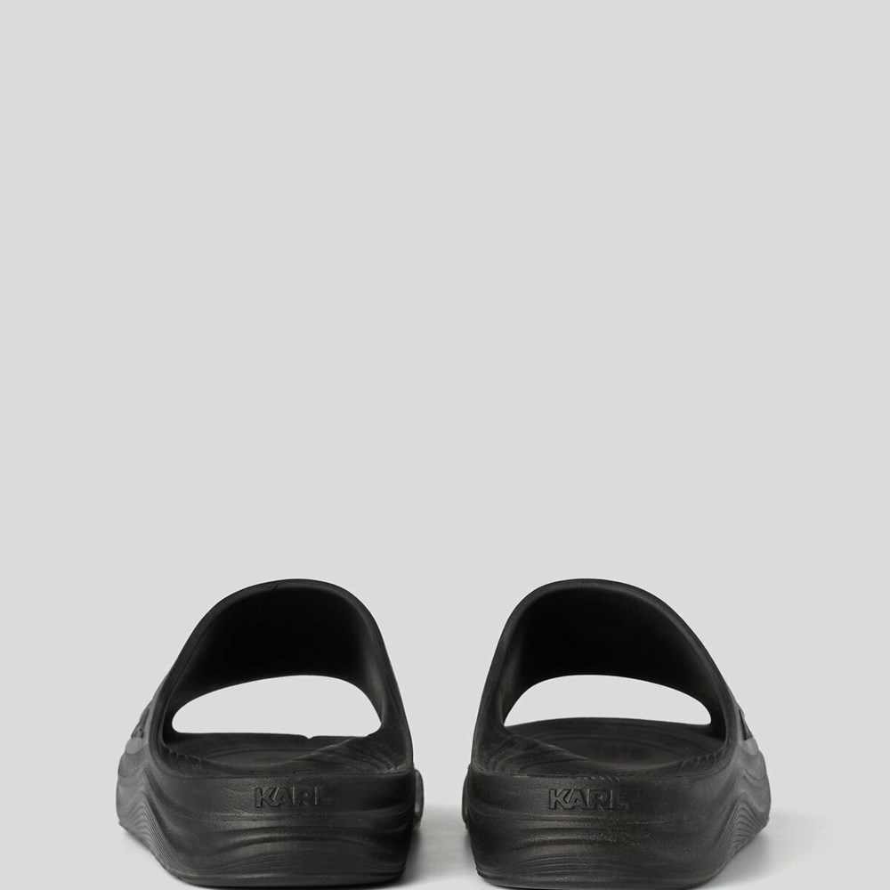 Black Men's Karl Lagerfeld Skoona Plexikonic Slides Sandals & Flats | AE387SPJD