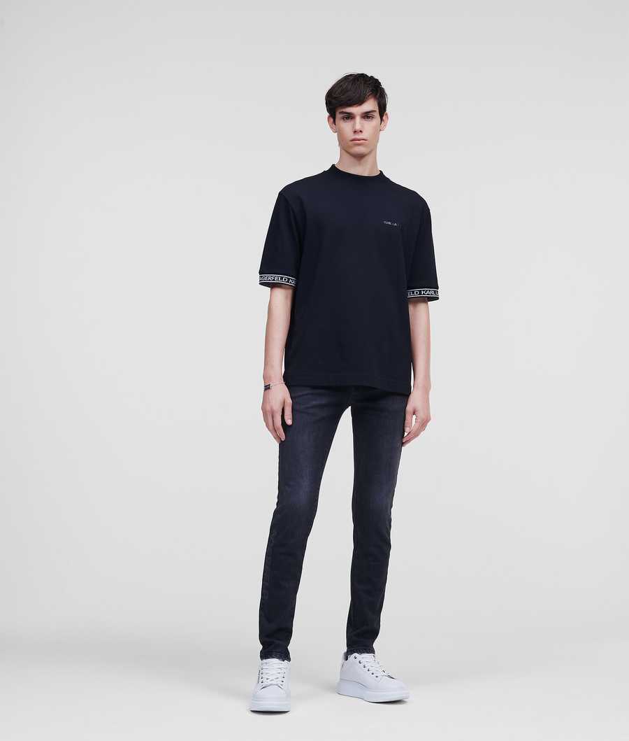 Black Men's Karl Lagerfeld Slim Fit Jeans | AE025GBDS