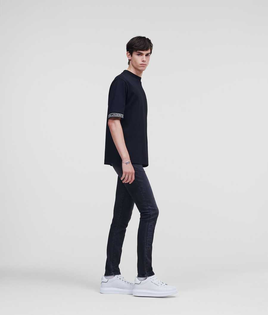 Black Men's Karl Lagerfeld Slim Fit Jeans | AE025GBDS