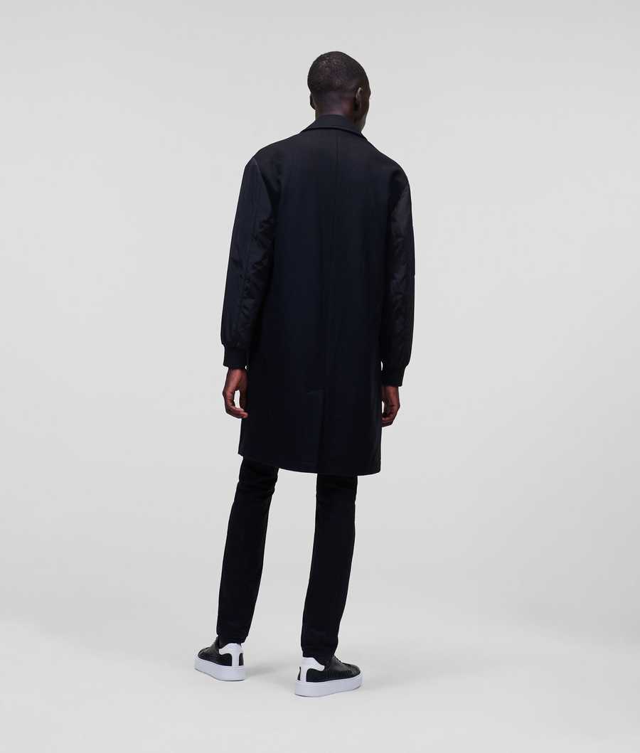 Black Men's Karl Lagerfeld Tailored Coats | AE780DMUK