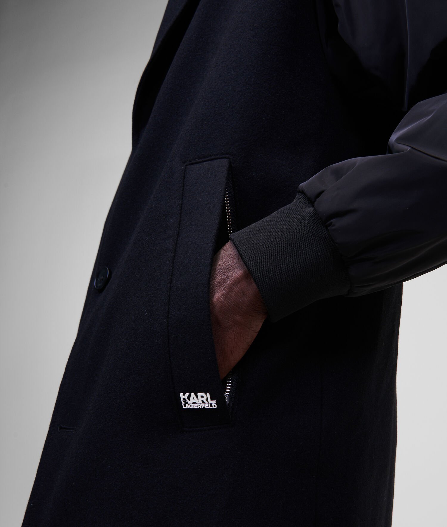 Black Men's Karl Lagerfeld Tailored Coats | AE780DMUK