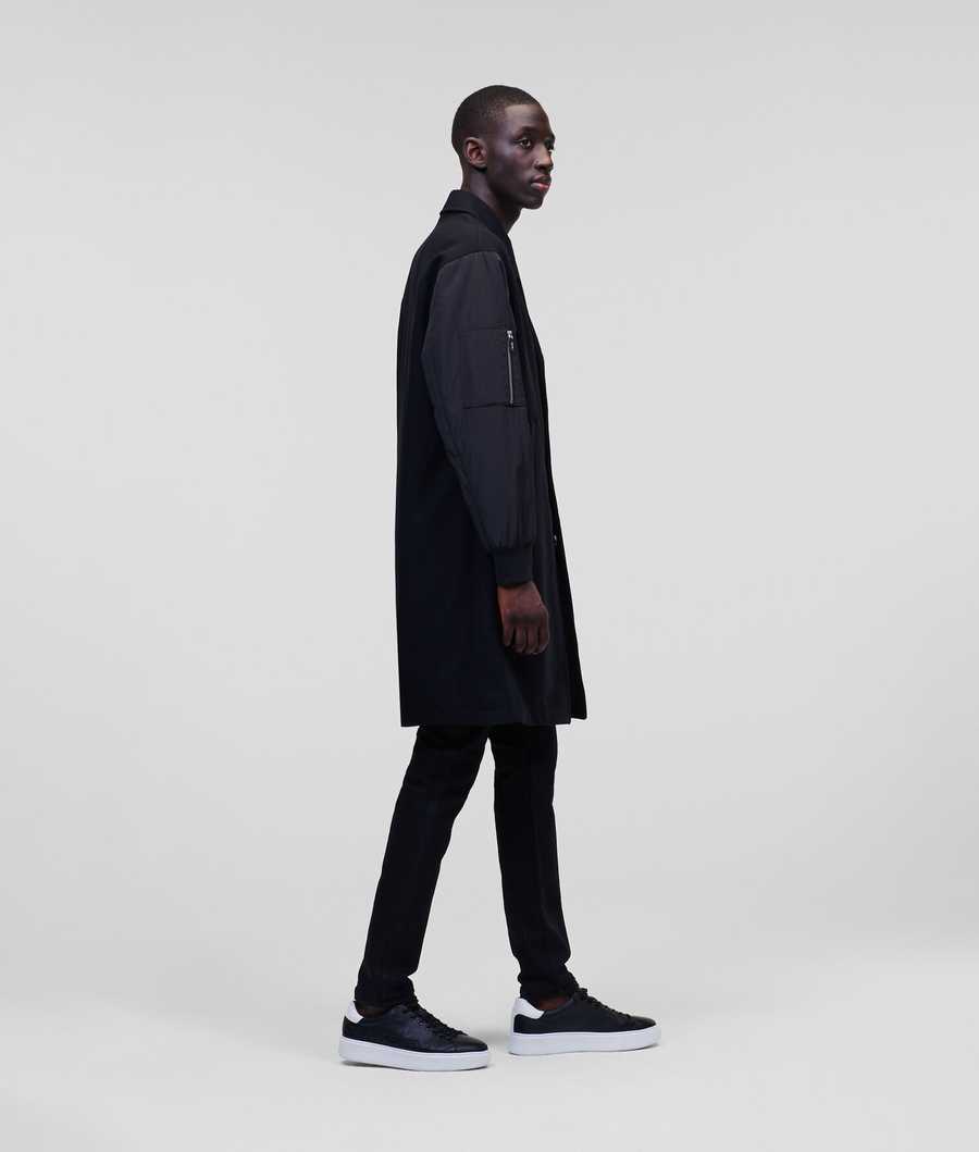 Black Men's Karl Lagerfeld Tailored Coats | AE780DMUK