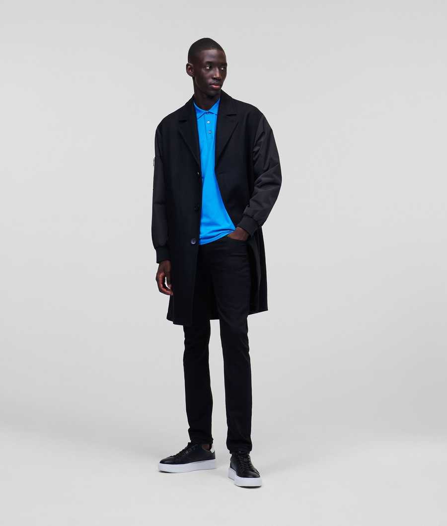 Black Men's Karl Lagerfeld Tailored Coats | AE780DMUK