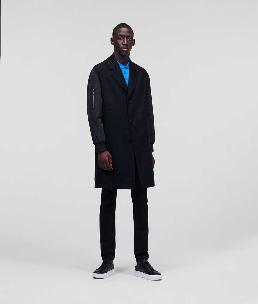 Black Men\'s Karl Lagerfeld Tailored Coats | AE780DMUK