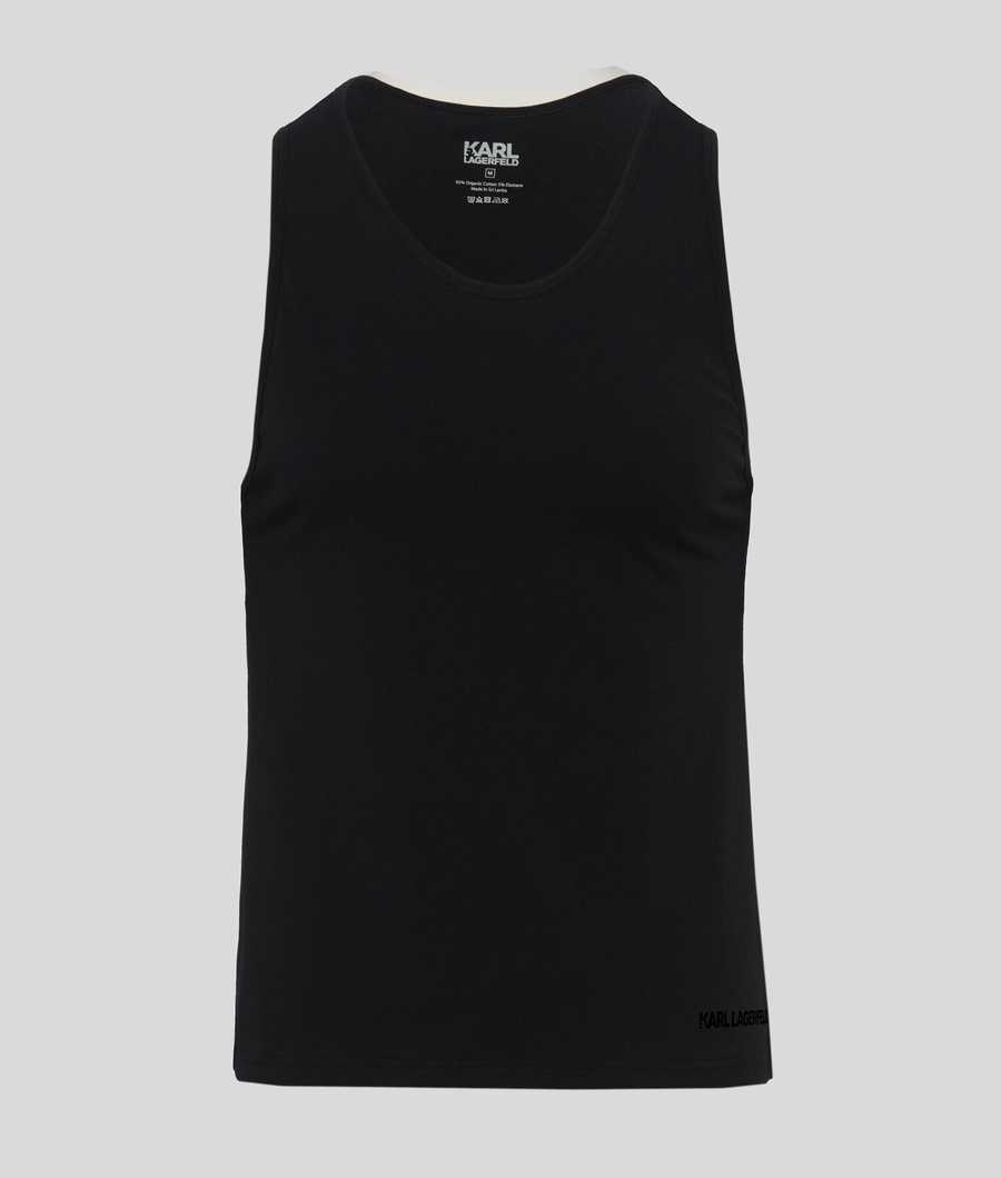 Black Men's Karl Lagerfeld Tank Top - 2 Pack Underwear | AE218YAIQ