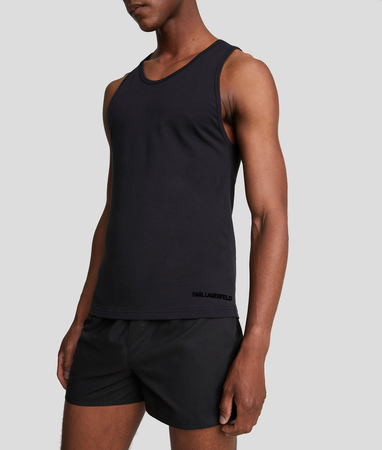 Black Men\'s Karl Lagerfeld Tank Top - 2 Pack Underwear | AE218YAIQ