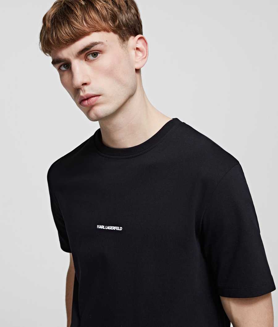 Black Men's Karl Lagerfeld Unisex Logo T-Shirts | AE528ZAYX