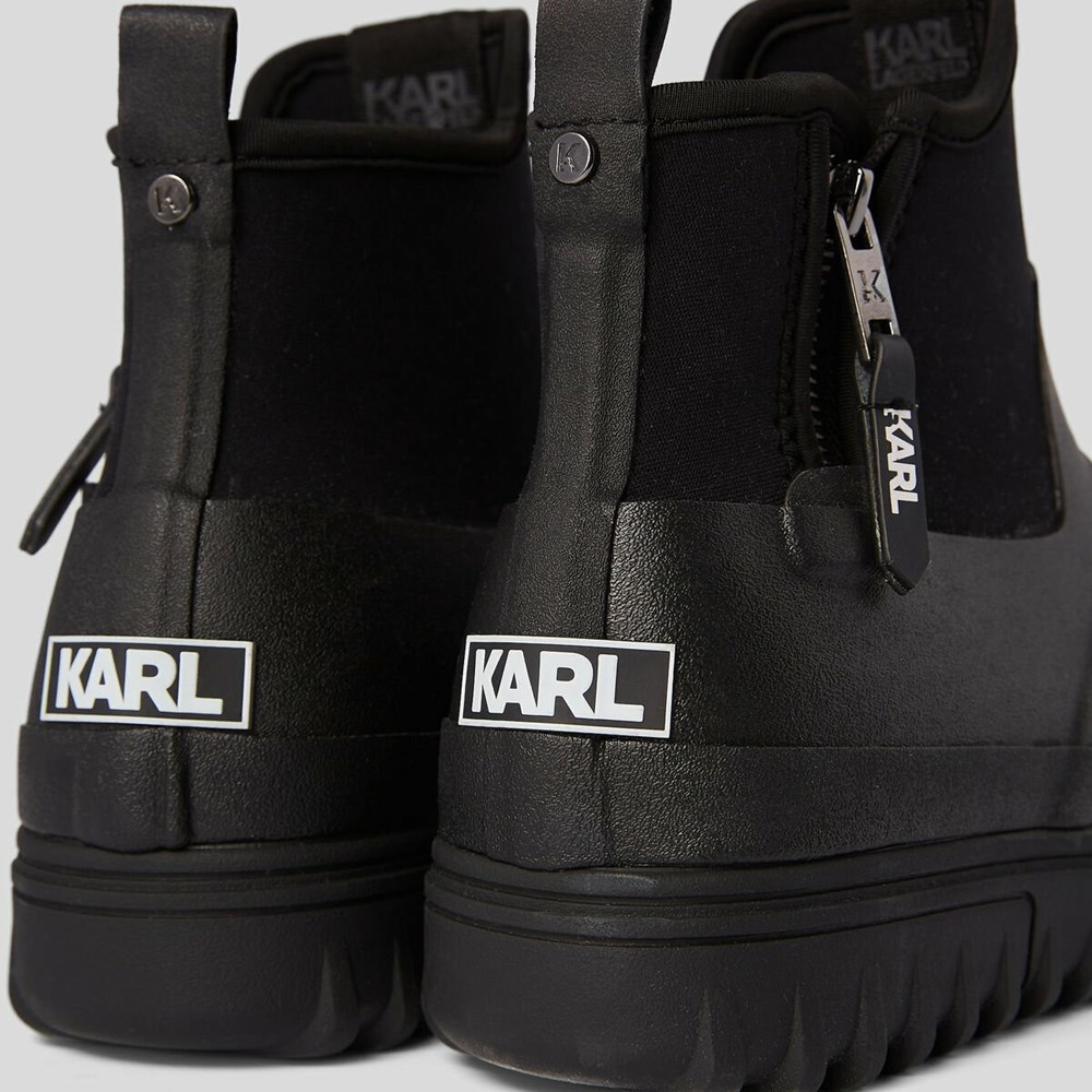 Black Men's Karl Lagerfeld Vostok Lo Sock Boot Boots | AE279WVTL