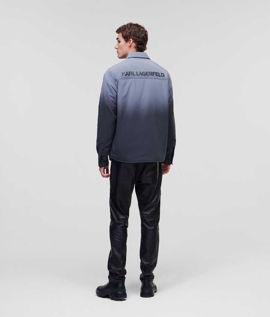 Black Silver Men's Karl Lagerfeld Lightweight Reflective Dégradé Jackets | AE652AYIR