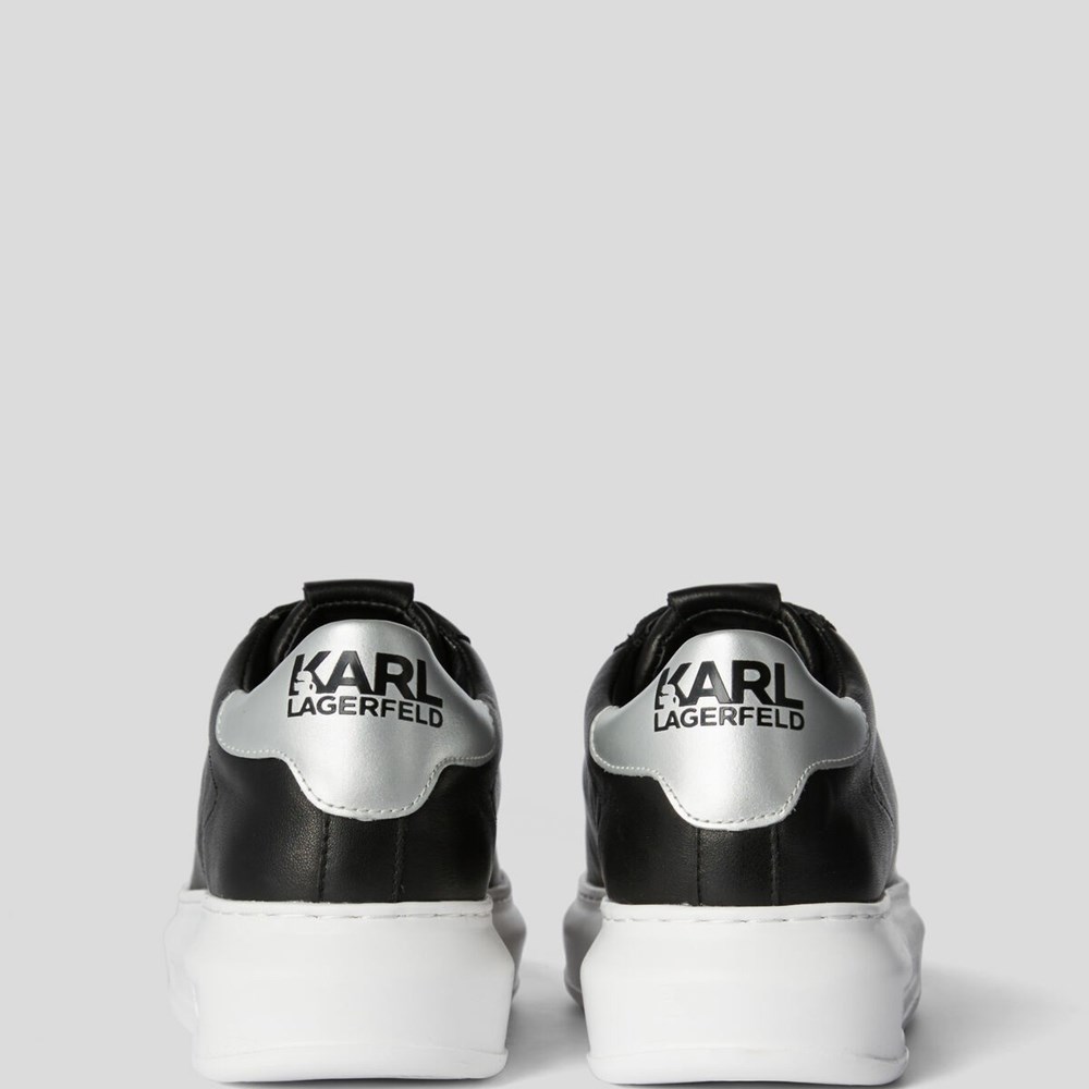 Black / Silver Women's Karl Lagerfeld Rue St-guillaume Logo Kapri Sneakers | AE315TFBU