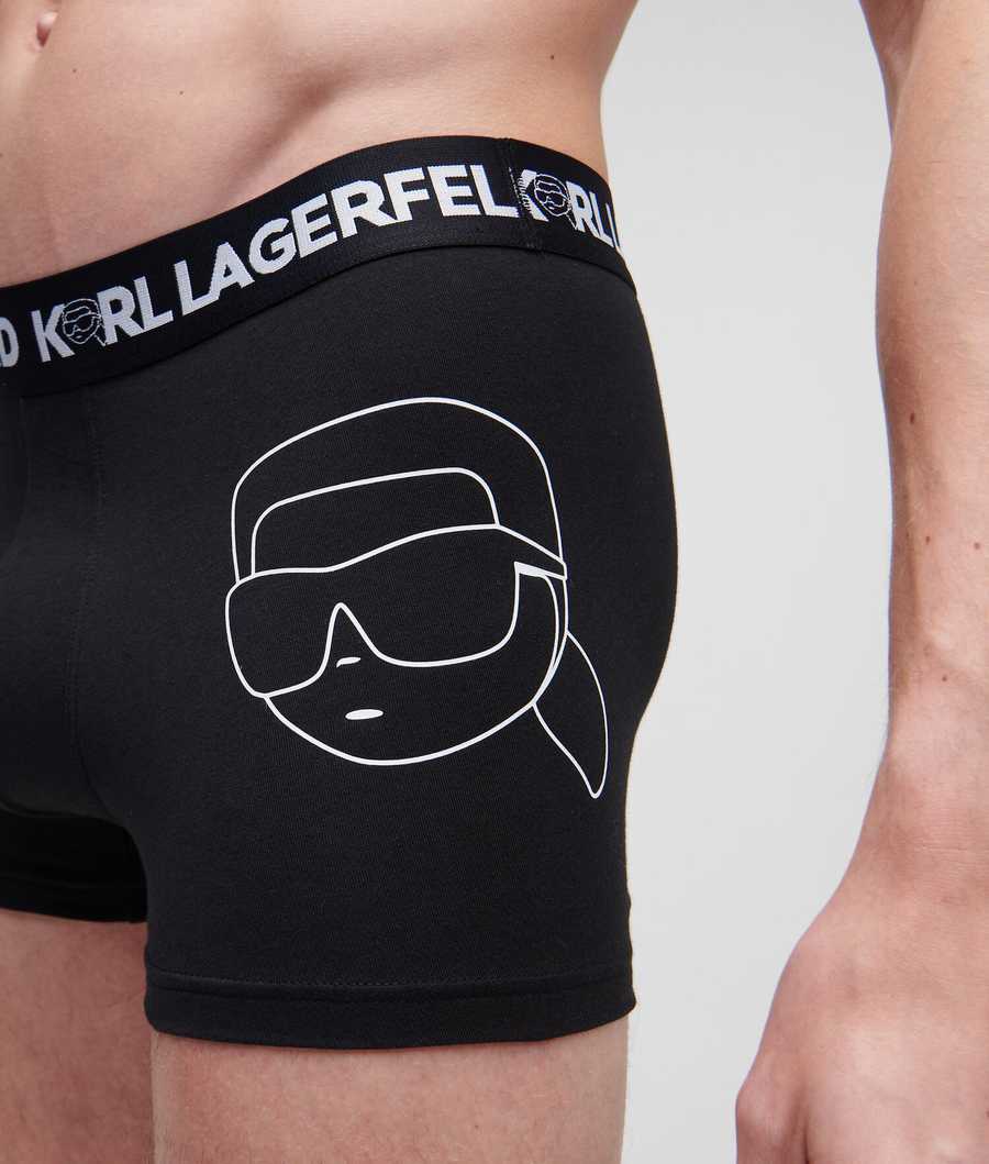 Black / White Men's Karl Lagerfeld Ikonik 2.0 Trunks – 3 Pack Underwear | AE192TCUG