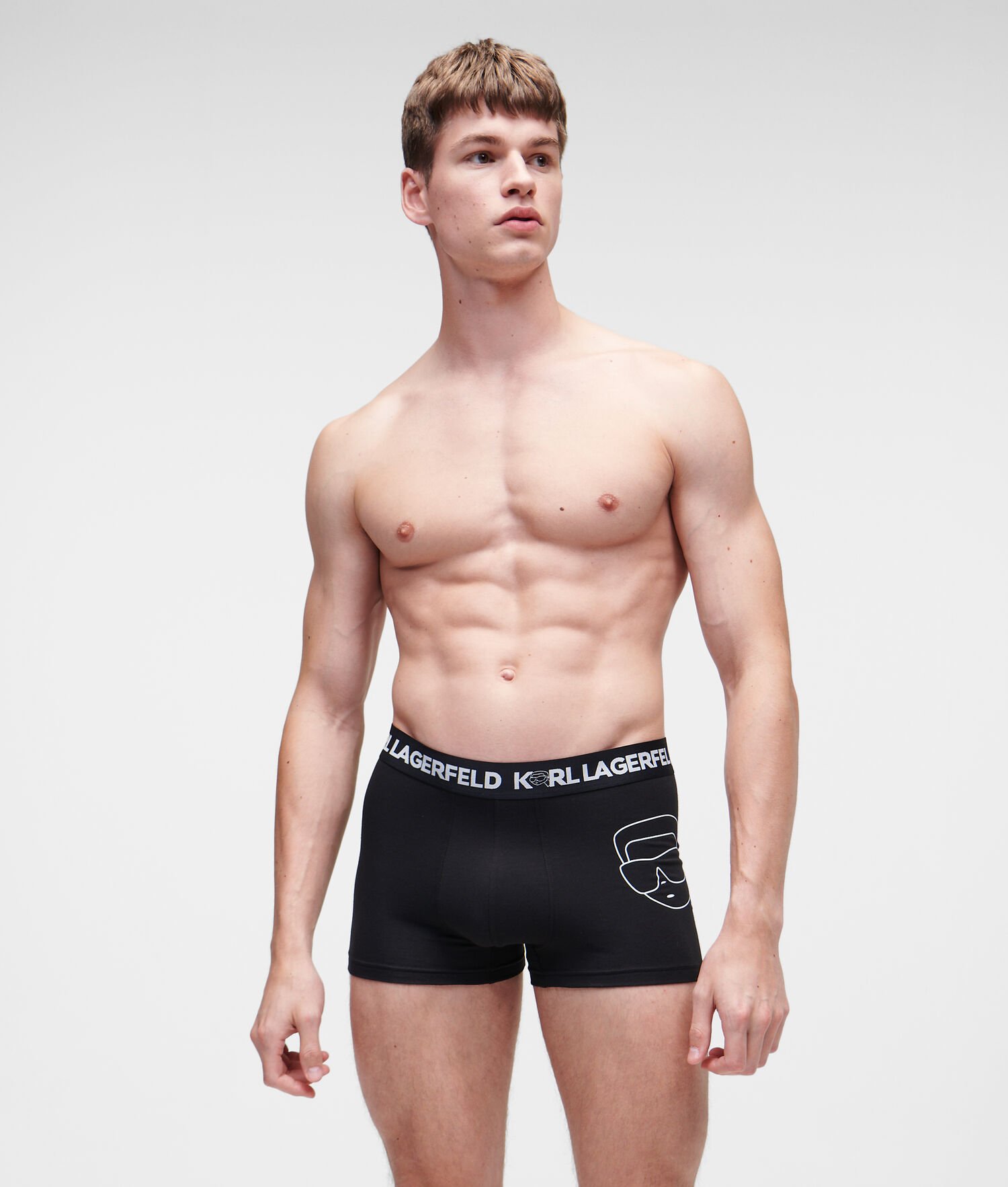 Black / White Men's Karl Lagerfeld Ikonik 2.0 Trunks – 3 Pack Underwear | AE192TCUG